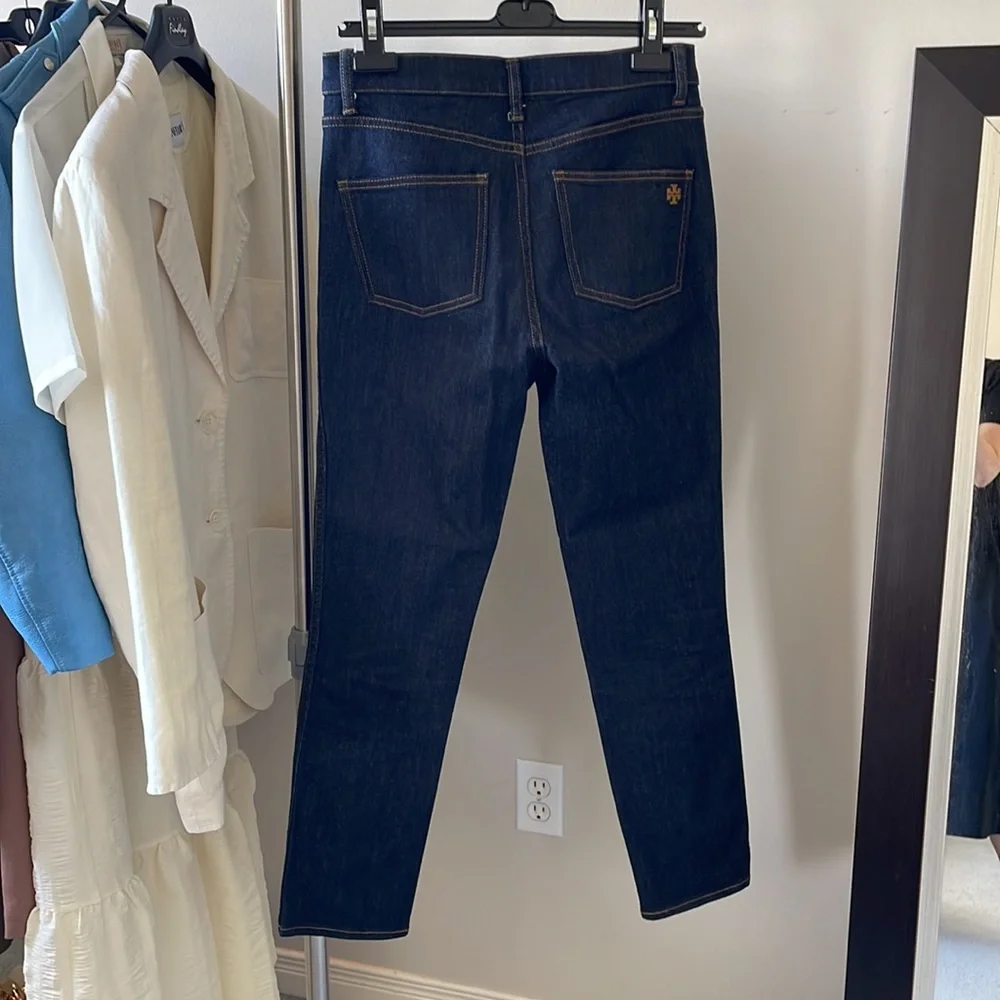 Tory Burch | Dark Denim | Classic Straight Ankle Jeans | NWOT condition - Picture 2 of 13